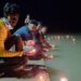 করোনা মুক্তির কামনায় ভাগীরথীতে ১১০১ প্রদীপ উৎসর্গ উদ্ভাবনী কাটোয়ার