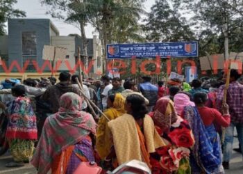 ভাতাড়ে নাবালিকার ‘শ্লীলতাহানীর’ ঘটনা,অভিযুক্তকে গ্রেফতারের দাবিতে আদিবাসী সংগঠনের পথ অবরোধ