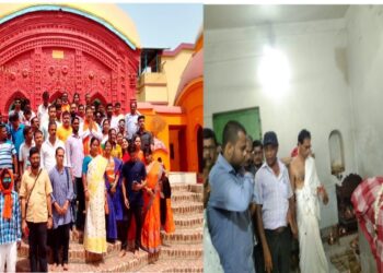 মন্দিরে পূজো দিয়ে প্রচার শুরু মন্তেশ্বর, কালনা ও কাটোয়ার বিজেপি প্রার্থীদের