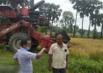 ভাতারে ঘরছাড়া বিজেপি কর্মীর জমির ধান তোলার ব্যবস্থা করলেন বিধায়ক