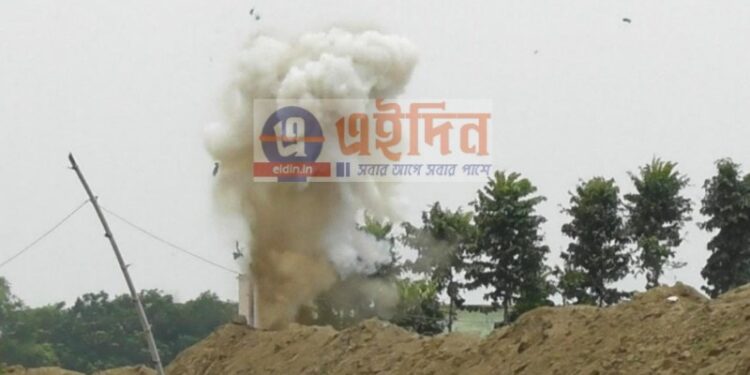 গলসিতে ইটভাটার পরিত্যক্ত ঘর থেকে উদ্ধার জারিকেন ভর্তি তাজা বোমা