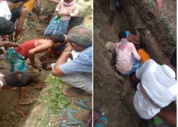 গর্ত করে পুরনো ইঁট সংগ্রহ করতে গিয়ে মাটির ধস চাপা পড়ল শ্রমিক