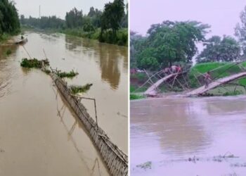 জল ছাড়া শুরু হল জলাধারগুলি থেকে,বাঁকুড়ার শালী নদীর উপরে বাঁশের সাঁকো ভেঙে বিচ্ছিন্ন একাধিক গ্রাম