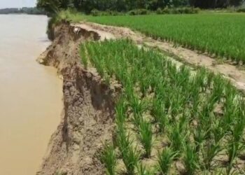 দামোদরের গ্রাসে বিলীন হতে বসেছে বাঁকুড়ার ভাষনা গ্রাম,গ্রামবাসীদের কটাক্ষ – ‘সাবধান,দূয়ারে দামোদর’