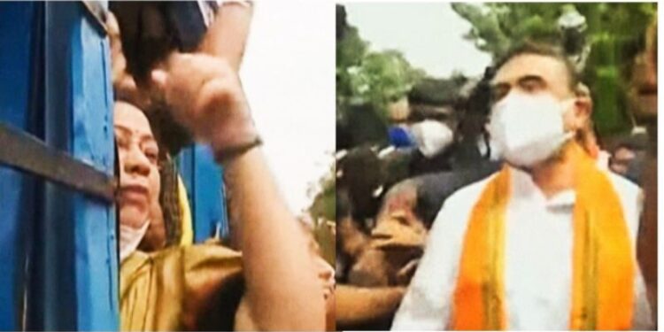 বিজেপির ‘পশ্চিমবঙ্গ বাঁচাও দিবস’ কর্মসূচি ঘিরে ধুন্ধুমার কলকাতা, গ্রেফতার দিলীপ-শুভেন্দু-দেবশ্রী