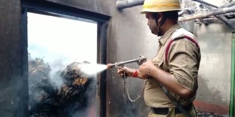 আগুনে ভস্মীভূত চার ভাইয়ের ১০০ কুইন্টাল পাট