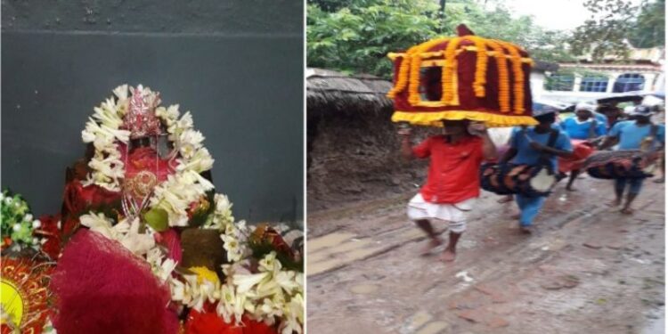 মনসার ঝাপান ঘিরে উৎসবের আবহ মন্তেশ্বরের খান্দড়া ও বামুনিয়া গ্রামে