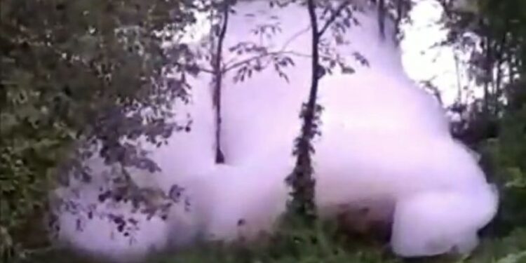 বর্ধমানে ক্যানেলের বাঁধ থেকে হঠাৎ  রাশিকৃত ফেনা উদগীরণের ঘটনায় চাঞ্চল্য