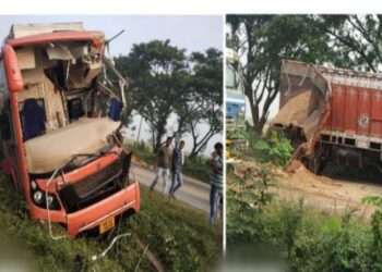 বাস ও ট্রেন দুর্ঘটনায় গুরুতর জখম ২