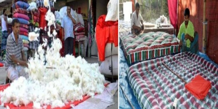 শীতের আগে লেপ বানানোর ব্যস্ততা তুঙ্গে দক্ষিণ দিনাজপুর জেলা জুড়ে