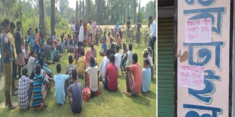 রাস্তা বাঁচানোর তাগিদে বালির গাড়ি যাতায়াত বন্ধে পোস্টার গ্রামবাসীদের, চাঞ্চল্য আউশগ্রামের মালিয়ারা এলাকায়