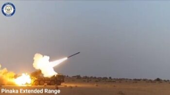 পিনাক-ইআর মাল্টি ব্যারেল রকেট লঞ্চার সিস্টেমের সফল পরীক্ষা করল ডিআরডিও