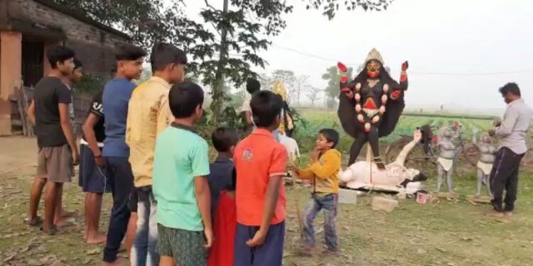 বাংলাদেশের বাস্তচ্যুতদের প্রতিষ্ঠিত রক্ষা কালী পূজো ঘিরে উৎসব মুখর বাঁকুড়ার চরগোবিন্দপুর গ্রাম