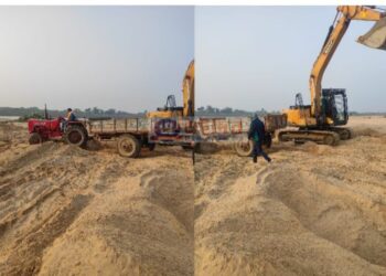 অজয় নদের বালি পাচার রুখল মঙ্গলকোট থানার পুলিশ,গ্রেফতার ২, আটক ১ জেসিবি মেশিন ও ২ ট্রাক্টর