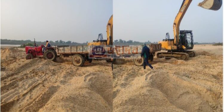 অজয় নদের বালি পাচার রুখল মঙ্গলকোট থানার পুলিশ,গ্রেফতার ২, আটক ১ জেসিবি মেশিন ও ২ ট্রাক্টর