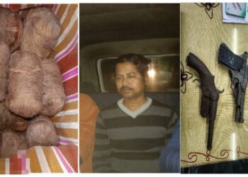 দুটি আগ্নেয়াস্ত্র ও বোমাসহ যুবককে গ্রেফতার করল বর্ধমান থানার পুলিশ