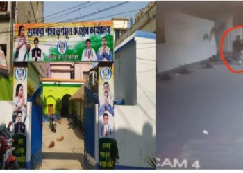 তৃণমূলের দলীয় অফিসের সামনে ফুলের টব ভাঙল দুষ্কৃতি