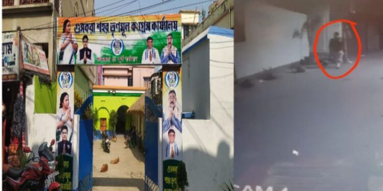 তৃণমূলের দলীয় অফিসের সামনে ফুলের টব ভাঙল দুষ্কৃতি