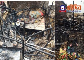 কেতুগ্রামে অগ্নিকান্ডে ভস্মীভূত বাড়ি, অগ্নিদগ্ধ ২ গরু