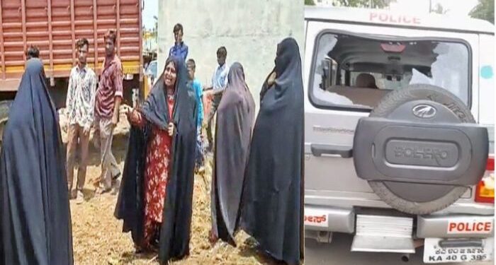 কর্ণাটকে অবৈধ কসাইখানা থেকে গবাদি পশু উদ্ধার করতে গিয়ে আক্রান্ত পুলিশ