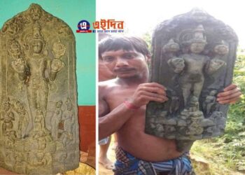 বিষ্ণুমূর্তির পর পূর্ণাঙ্গ সূর্যদেবের মূর্তি উদ্ধার মঙ্গলকোটে