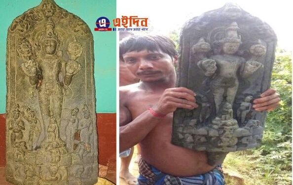 বিষ্ণুমূর্তির পর পূর্ণাঙ্গ সূর্যদেবের মূর্তি উদ্ধার মঙ্গলকোটে