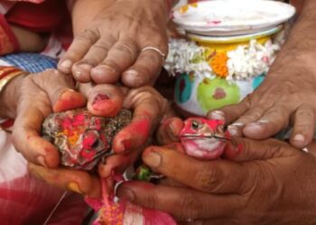 বৃষ্টির কামনায় ব্যাঙের বিয়ে দিলেন কাটোয়াবাসী, আয়োজন করা হল ভুড়ি ভোজের