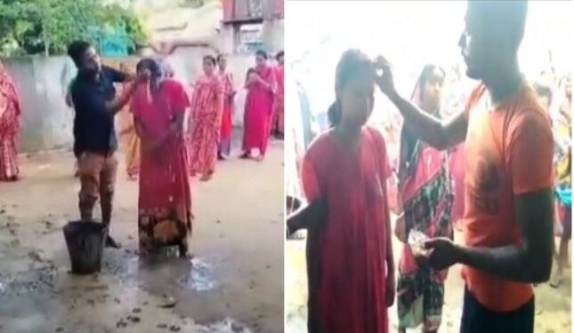 সিঁদুর ধুয়ে স্ত্রীকে তাঁর প্রেমিকের হাতে তুলে দিলেন স্বামী