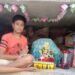 নিজের হাতেই দুর্গা মূর্তি তৈরি করে পূজো করছে গুসকরার কিশোর শুচিব্রত