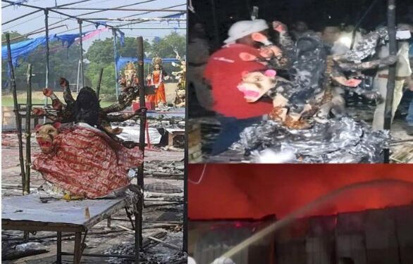 উত্তরপ্রদেশের ভাদোহির দুর্গা পূজা প্যান্ডেলে আগুন লেগে জীবন্ত দগ্ধ হয়ে ৫ জনের মৃত্যু, গুরুতর দগ্ধ ৬৪, গ্রেফতার ৫