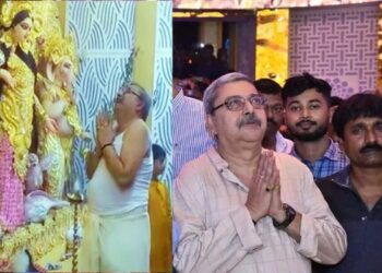 দেবী দূর্গার সামনে কেঁদে ভুলের ক্ষমা চাইলেন তৃণমূল সাংসদ কল্যাণ ব্যানার্জি