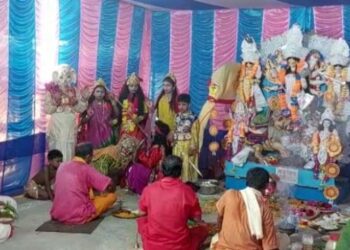 বিজয়া দশমীর দিন জীবন্ত দূর্গাপূজো হল পূর্বস্থলীর হোমে