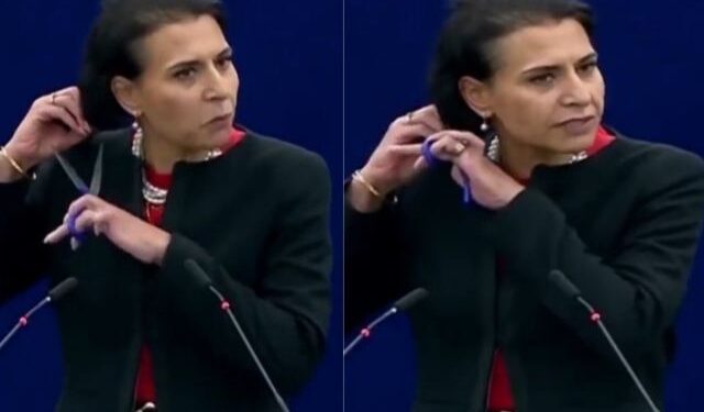 নিজের চুল কেটে ইরানে মাহাসা আমিনির হত্যাকান্ডের প্রতিবাদ করলেন ইউরোপীয় পার্লামেন্টের সদস্যা