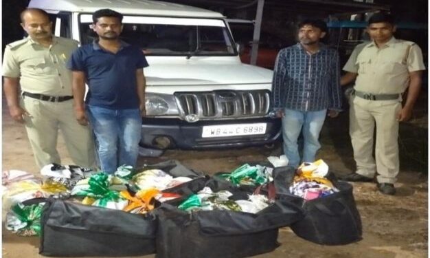 চারচাকা গাড়িতে চোলাই মদ পাচারের সময় ২ জনকে গ্রেফতার করল ভাতার থানার পুলিশ