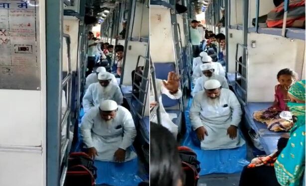 সহযাত্রীদের সমস্যা সৃষ্টি করে ট্রেনের ভিতরে নামাজ ৪ মুসলিম যাত্রীর, ভিডিও ভাইরাল হতেই নড়েচড়ে বসেছে রেলপুলিশ