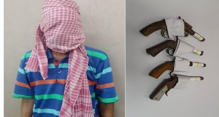 আউশগ্রামে ৪ আগ্নেয়াস্ত্রসহ ধৃত দুষ্কৃতী