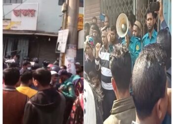 মিষ্টির দাম চাওয়ার অপরাধে দাঁড়ি ধরে টানার গুজব ছড়িয়ে হিন্দু ব্যবসায়ীর দোকানে ভাঙচুর,লুটপাট