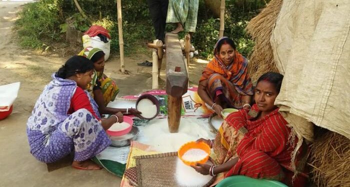 যন্ত্রের ব্যবহার বৃদ্ধির যুগেও পৌষ পার্বণে শস্য গোলায় পিঠে-পুলি তৈরিতে ভরসা ঢেঁকিতেই