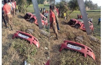 কাটোয়ায় বেপরোয়া গতির গাড়ির ধাক্কায় মৃত ২, আহত ৪