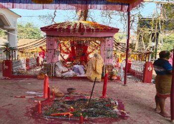 মন্তেশ্বরের সাহাপুর গ্রামে দেবী রক্ষা কালি রূপে পূজিত হল প্রাচীন নিমগাছ