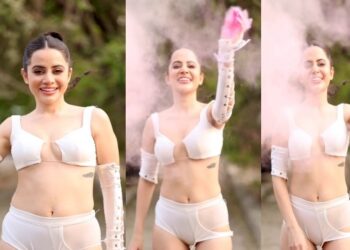 ব্রা ও প্যান্টি পরে ‘তু ভি গুলাবী,ম্যায় ভি গুলাবী’ গানের সঙ্গে হোলি স্পেশাল ভিডিও বোল্ট বিউটি উরফি জাভেদের