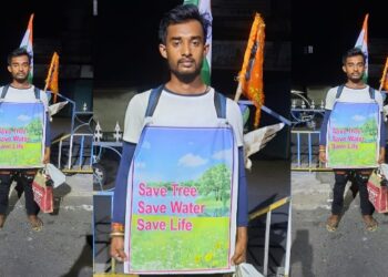 বিখ্যাত ১২ জ্যোতির্লিঙ্গ দর্শনের উদ্দেশ্যে পায়ে হেঁটে ভারত ভ্রমণে বের হওয়া ‘শিবভক্ত’ বনগাঁর স্বদেশ পৌঁছলেন কাটোয়ায়