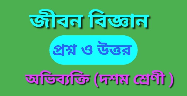 জীবন বিজ্ঞান : ‘অভিব্যক্তি’ দশম শ্রেণীর প্রশ্ন ও উত্তর