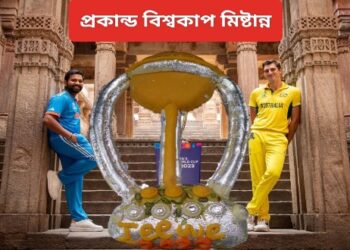 ভারত জিতবেই – এই প্রত্যাশায় তুঙ্গে উঠেছে ক্রিকেট বিশ্ব কাপের আদলে তৈরি প্রকাণ্ড মিষ্টির চাহিদা