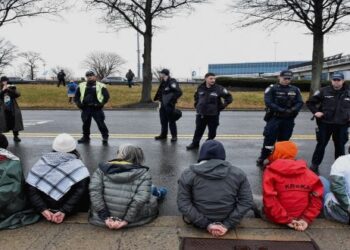লস অ্যাঞ্জেলেসে বিমানবন্দরে যানবাহন আটকে বিক্ষোভ দেখানোয় গ্রেফতার ৬২ ফিলিস্তিনিপন্থী