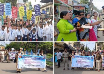 নিউ ব্যারাকপুর থানার উদ্যোগে এলাকায় সচেতনতামূলক প্রচার