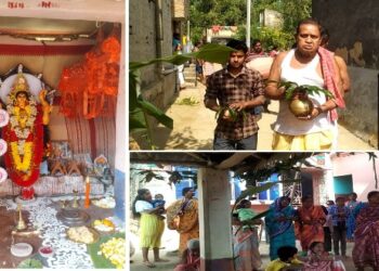 দেবী মনসার স্বপ্নাদেশে পূজোর সূচনা করে মঙ্গলকোটের গণপুরের হাজরা পরিবার