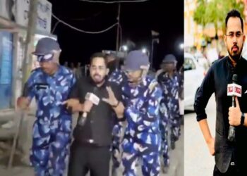 সন্দেশখালি থেকে রিপাবলিক বাংলার সাংবাদিক সন্তু পানকে টেনে হেঁচড়ে নিয়ে গেল পুলিশ, প্রতিবাদের ঝড়