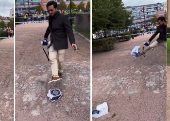 ফের লাথি মেরে ও পুড়িয়ে ইসলামের ধর্মগ্রন্থ কোরানের মজা ওড়ালেন সালওয়ান মোমিকা