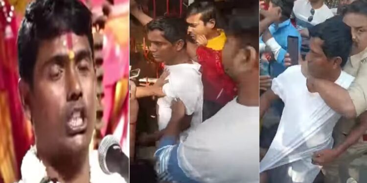 শ্রীকৃষ্ণকে ‘অসুর’ বলা কীর্তনীয়া দিনকৃষ্ণকে বেদম পেটালো জয়নগরবাসী